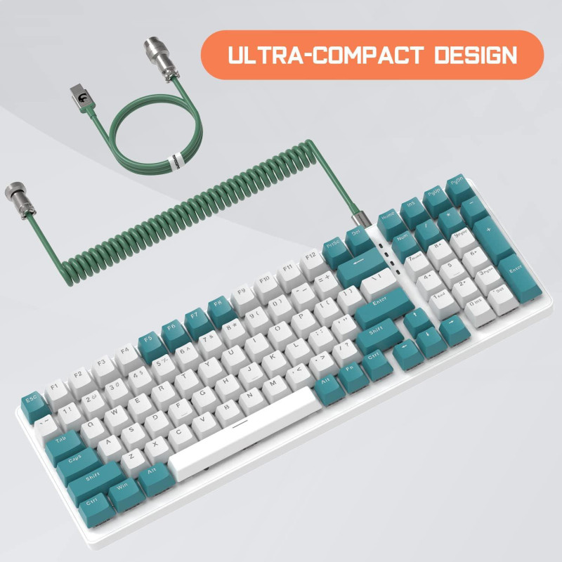 Професійна механічна клавіатура Mambasnake K6 Pro: 100 клавіш, RGB, Blue Switches (Зелена)