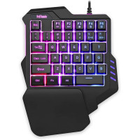 Одноручна міні-ігрова клавіатура RedThunder Дротова, RGB, 35 клавіш для кіберспорту. (Чорний)