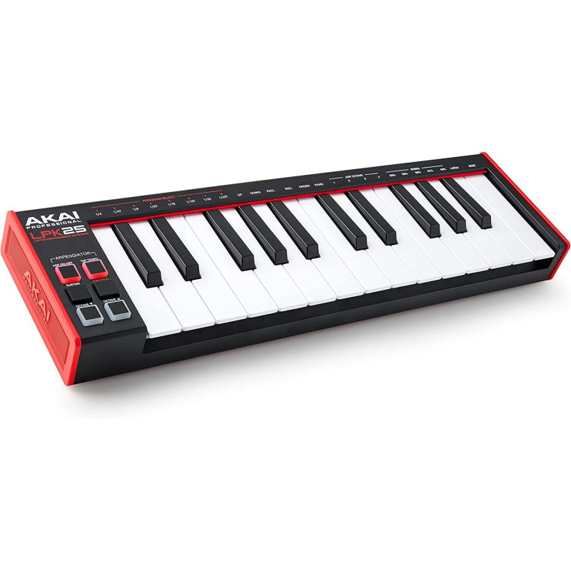AKAI Professional LPK25: Портативний USB MIDI-контролер клавіатури (25 клавіш) (Чорний)