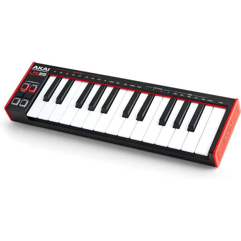 AKAI Professional LPK25: Портативний USB MIDI-контролер клавіатури (25 клавіш) (Чорний)