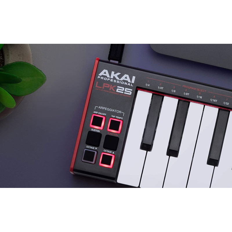 AKAI Professional LPK25: Портативний USB MIDI-контролер клавіатури (25 клавіш) (Чорний)