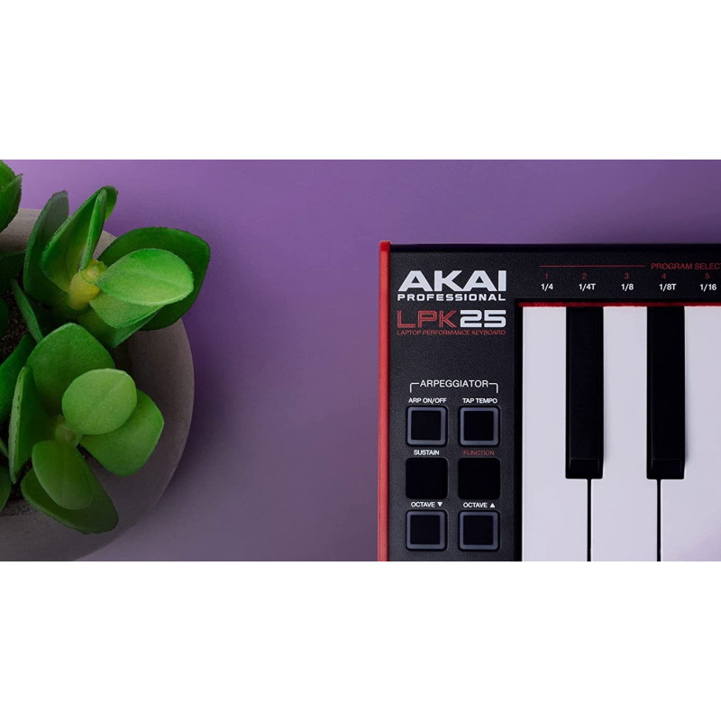 AKAI Professional LPK25: Портативний USB MIDI-контролер клавіатури (25 клавіш) (Чорний)