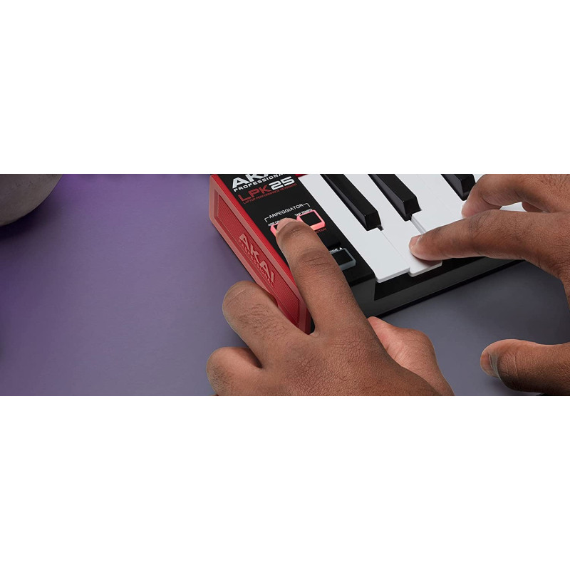 AKAI Professional LPK25: Портативний USB MIDI-контролер клавіатури (25 клавіш) (Чорний)