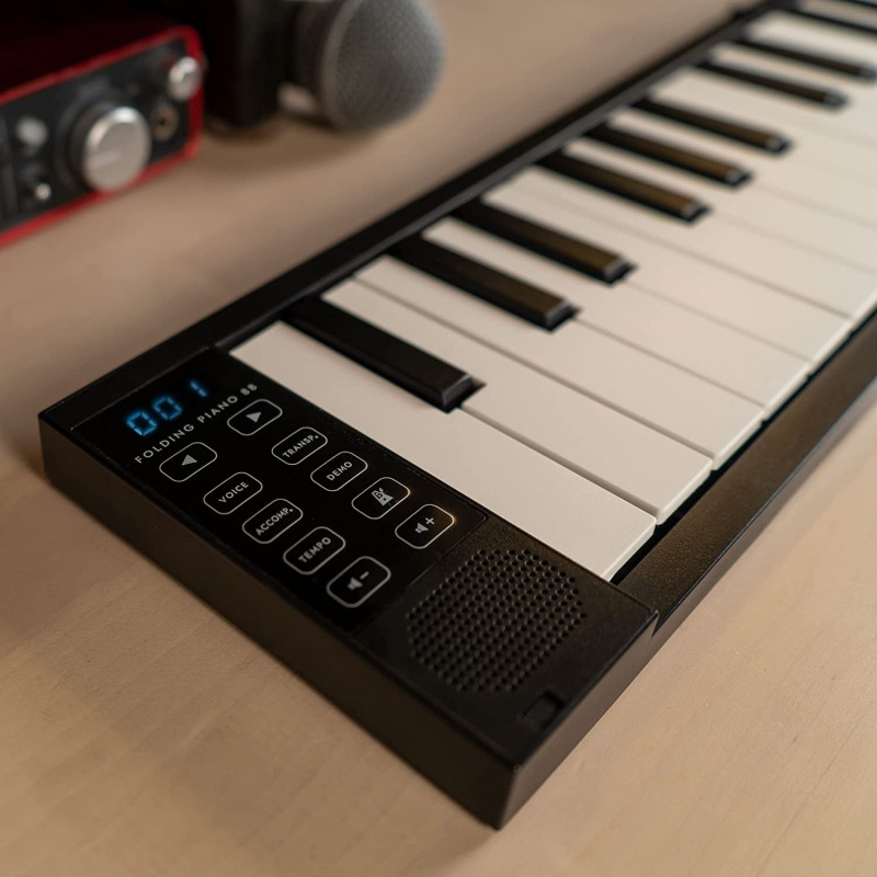 Портативне Складане Цифрове Піаніно (88 Клавіш) з MIDI та Акумулятором (Чорний)