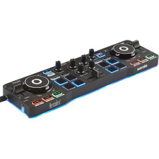 Hercules DJControl Starlight: Портативний 2-Дековий DJ-Контролер (Serato DJ Lite, 24-біт Аудіо) (Чорний)