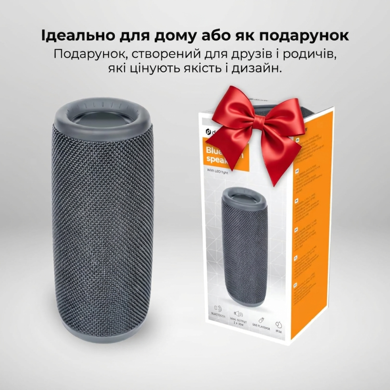 Портативна Bluetooth-колонка Denver BTV-150 Black (1200 mAh, IPX4, USB, MicroSD) (Чорний)