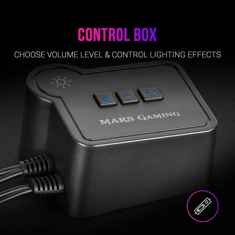 Потужні Bluetooth Динаміки Mars Gaming: 15W, RGB та 2 Активні Драйвери. (Чорний)