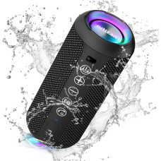 Портативна Bluetooth-колонка Ortizan X10 Black (IPX7, до 30 год, RGB, AUX, TF). Чорний