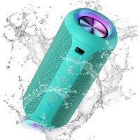 Портативна Bluetooth-колонка Ortizan X10 Black (IPX7, до 30 год, RGB, AUX, TF). Зелений
