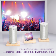 Портативна Bluetooth-колонка Ortizan X10 Black (IPX7, до 30 год, RGB, AUX, TF). Сірий