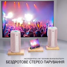 Портативна Bluetooth-колонка Ortizan X10 Black (IPX7, до 30 год, RGB, AUX, TF). Рожевий