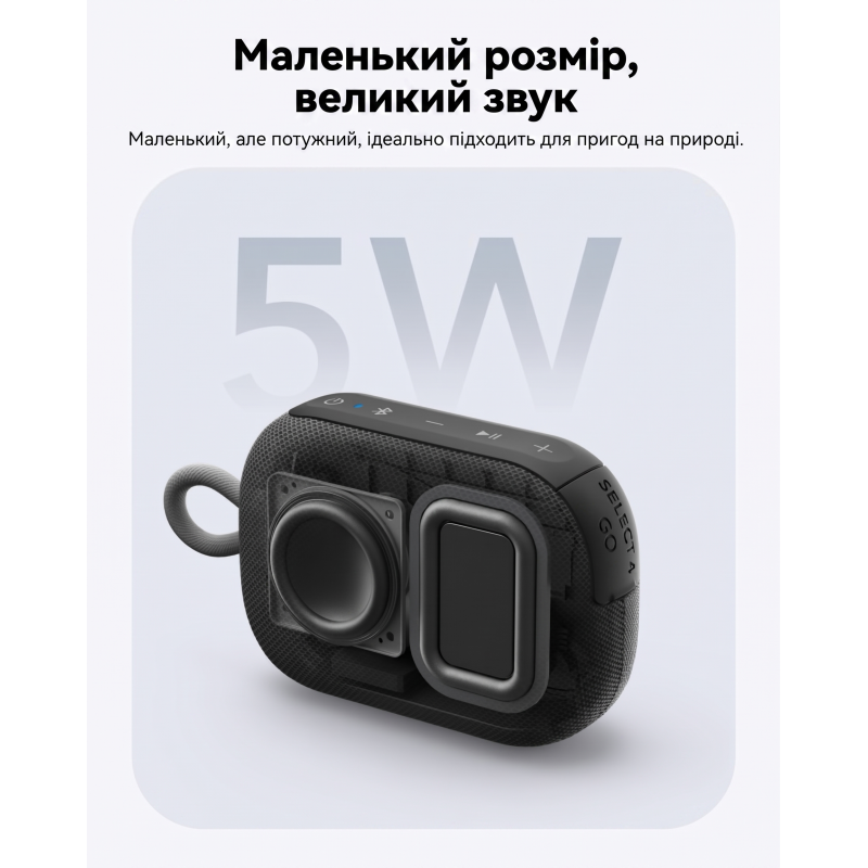 Ультрапортативна Bluetooth-колонка Soundcore Select 4 Go Black (5W, IP67, до 20 год). Чорні