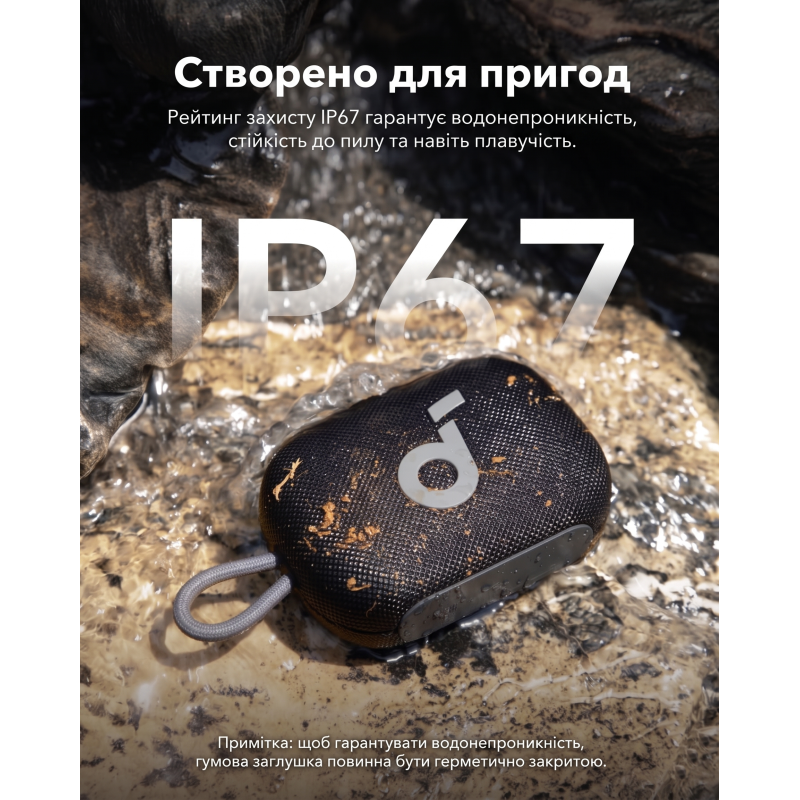 Ультрапортативна Bluetooth-колонка Soundcore Select 4 Go Black (5W, IP67, до 20 год). Чорні