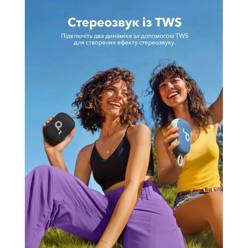 Ультрапортативна Bluetooth-колонка Soundcore Select 4 Go Black (5W, IP67, до 20 год). Чорні