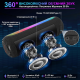 Портативна Bluetooth-колонка BT53 Black з LED-підсвіткою (3600 mAh, FM, USB, AUX). Чорний