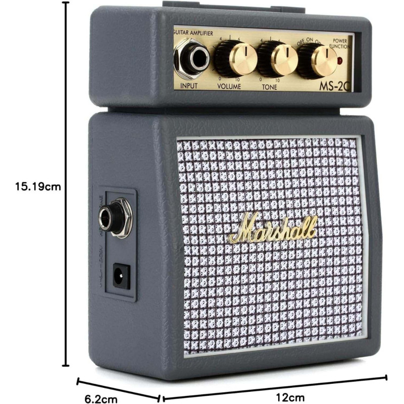 Міні Гітарний Комбопідсилювач Marshall Mini Stack MS-2С: Портативний Комбік. (Сірий)