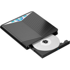 Зовнішній CD/DVD рекордер 7-в-1: USB 3.0, Type-C, SD/TF та USB-хаб. (Чорний)