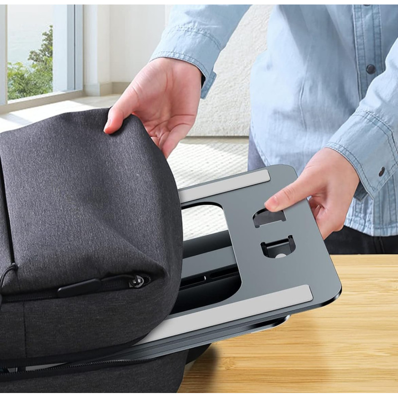 Підставка для ноутбука Babacom: Складна, Алюмінієва, Регульована. (Сірий)