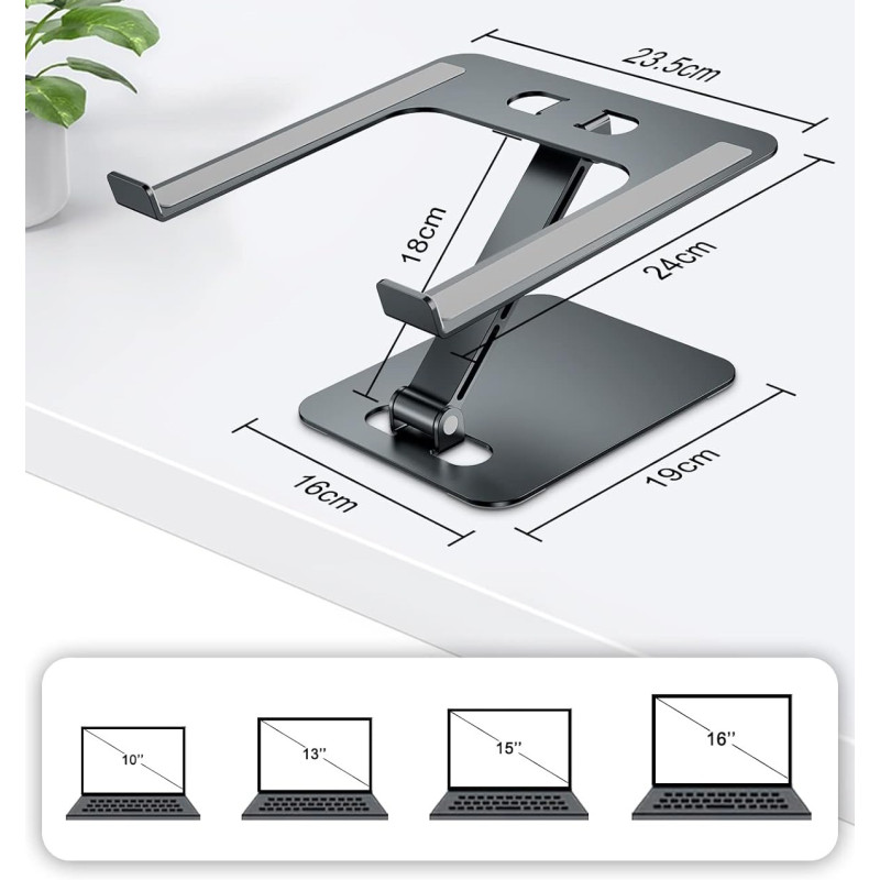 Підставка для ноутбука Babacom: Складна, Алюмінієва, Регульована. (Сірий)