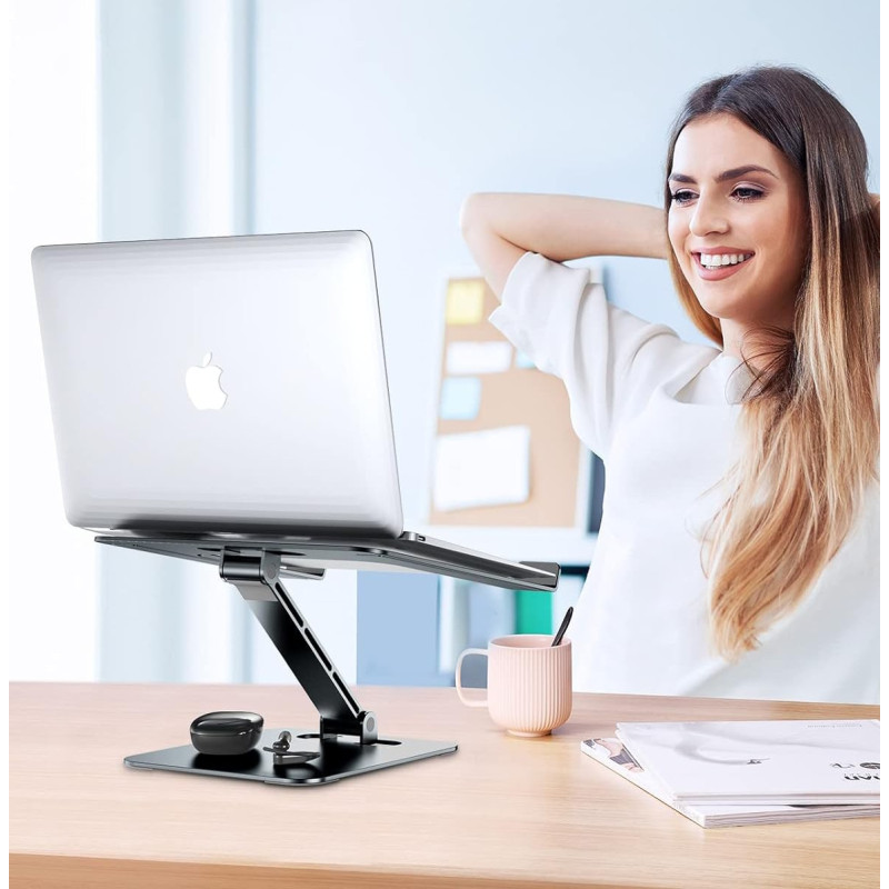 Підставка для ноутбука Babacom: Складна, Алюмінієва, Регульована. (Сірий)