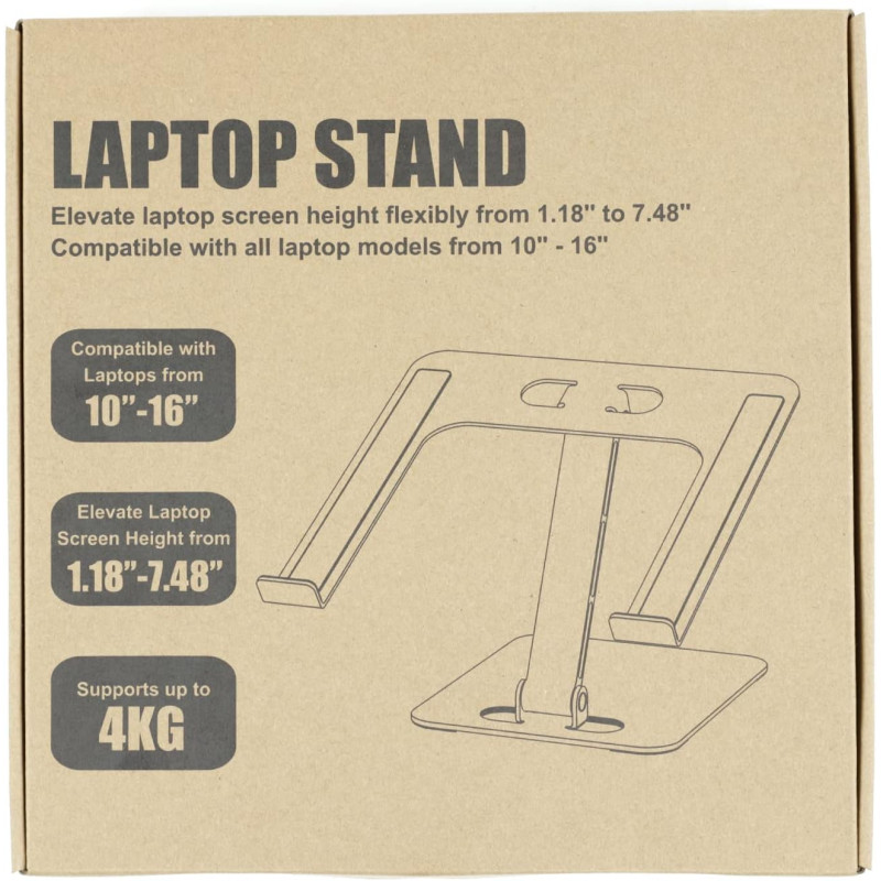 Підставка для ноутбука Babacom: Складна, Алюмінієва, Регульована. (Сірий)