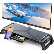 Підставка для монітора MOOJAY: RGB-підсвічування та USB 3.0 хаб. (Чорний)