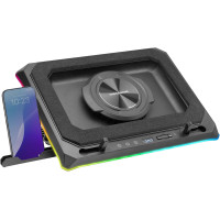 Ігрова охолоджувальна підставка Mars Gaming MNBC ULTRA Black (до 18", 140-мм вентилятор, RGB Chroma, 4x USB) — Чорна