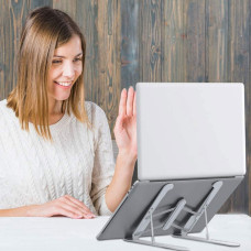 Підставка для ноутбука VersionTECH: Легка складана конструкція, 6 рівнів. (Сріблястий)