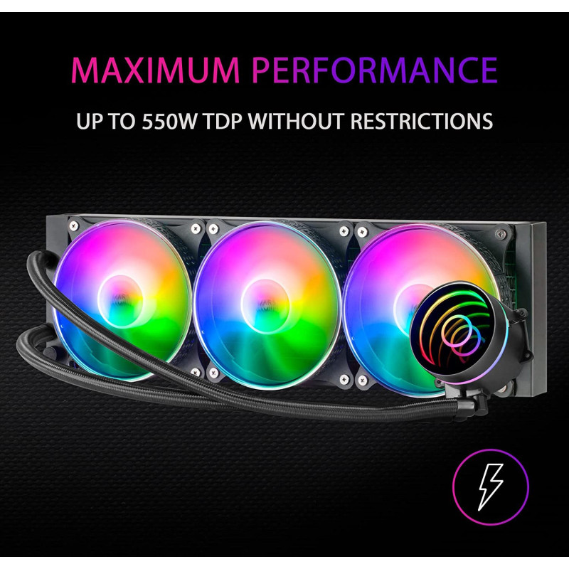 Система водяного охолодження Mars Gaming: TDP 550W, 360мм, FRGB