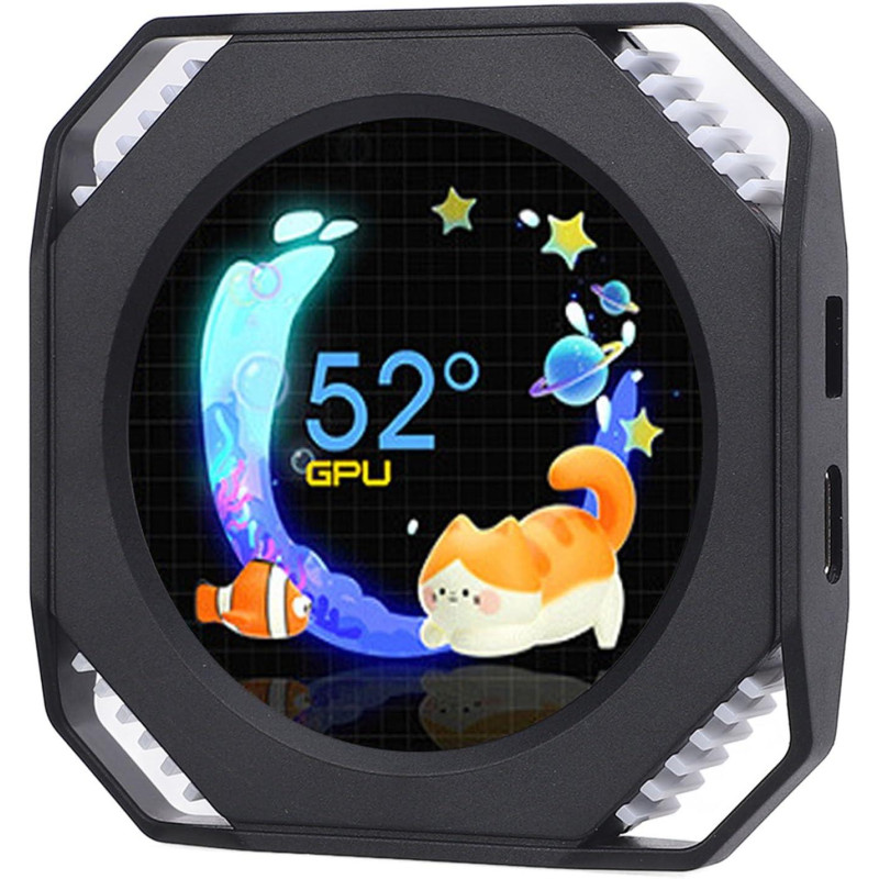 Вбудований монітор mPanel 2.1: Дисплей температури GPU/CPU для ПК. (Чорний)