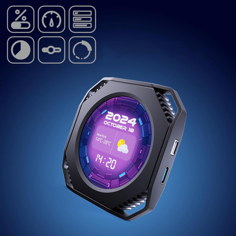 Вбудований монітор mPanel 2.1: Дисплей температури GPU/CPU для ПК. (Чорний)