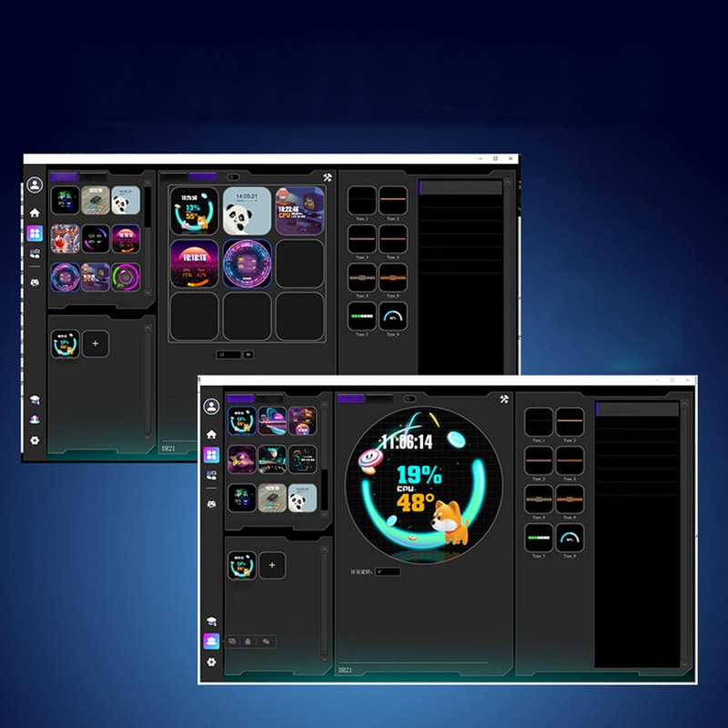 Вбудований монітор mPanel 2.1: Дисплей температури GPU/CPU для ПК. (Чорний)