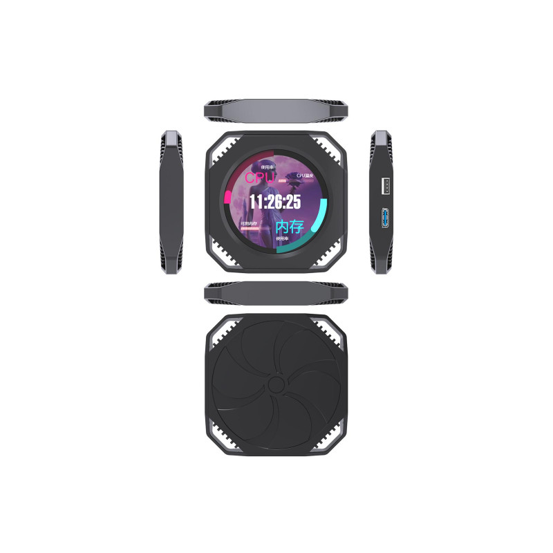 Вбудований монітор mPanel 2.1: Дисплей температури GPU/CPU для ПК. (Чорний)