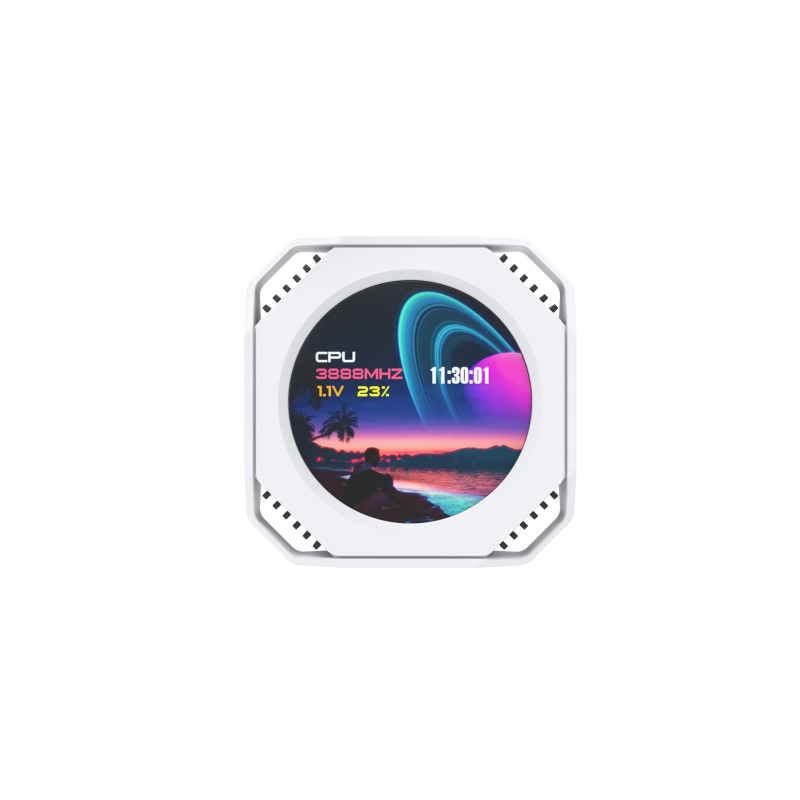 Вбудований монітор mPanel 2.1: Дисплей температури GPU/CPU для ПК. (Білий)