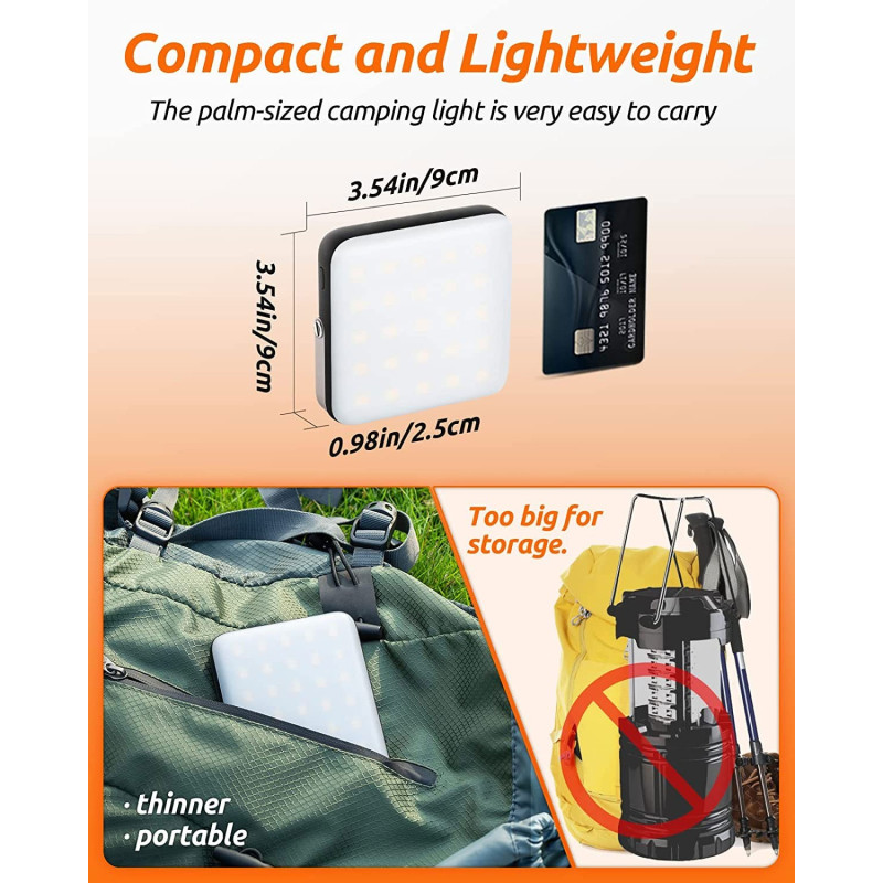 Кемпінгова лампа Eventek 1200 Lm: Потужність 74 Wh, Акумулятор 20000 мАг, Power Bank (Сірий)