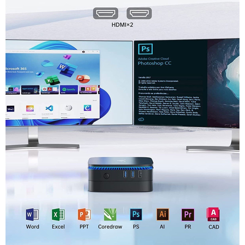 Міні-ПК ACEMAGICIAN: 12GB RAM / 256GB SSD, компактний настільний комп'ютер