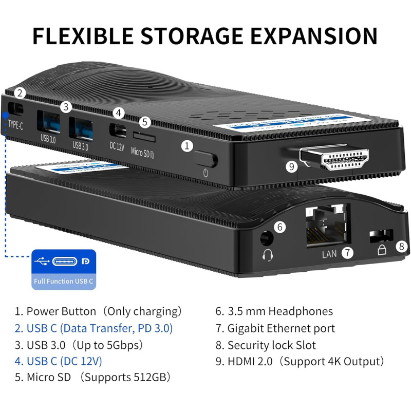 Міні-ПК (Неттоп) HEIGAOLAPC Mini PC Stick 8GB RAM / 128GB ROM (2022) на Windows 10 Pro