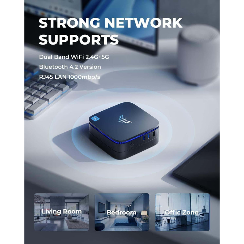 Міні ПК NiPoGi AK1 Plus: Intel N95, 8GB DDR4, 256GB SSD, 4K UHD