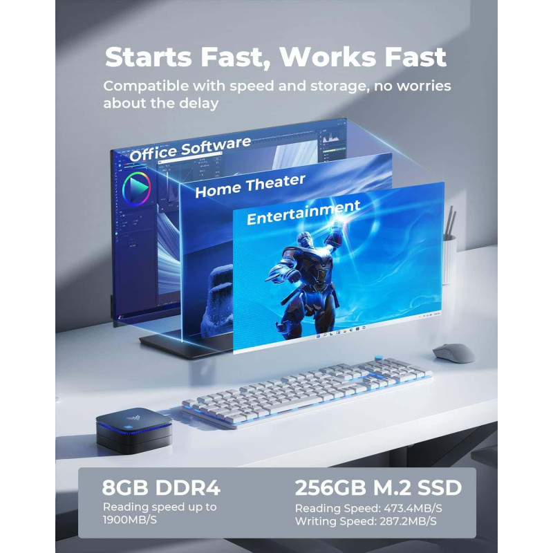 Міні ПК NiPoGi AK1 Plus: Intel N95, 8GB DDR4, 256GB SSD, 4K UHD