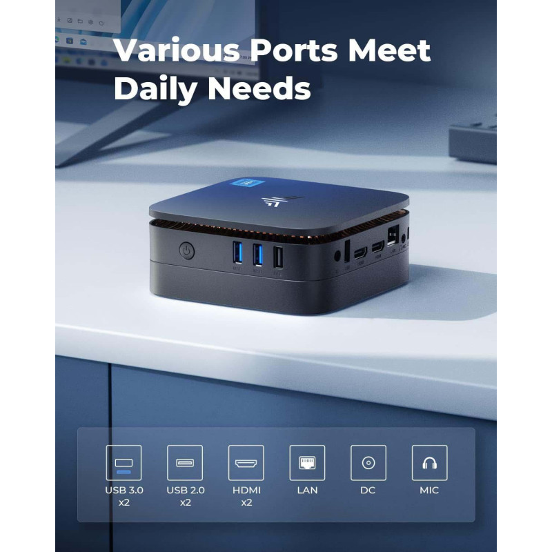 Міні ПК NiPoGi AK1 Plus: Intel N95, 8GB DDR4, 256GB SSD, 4K UHD