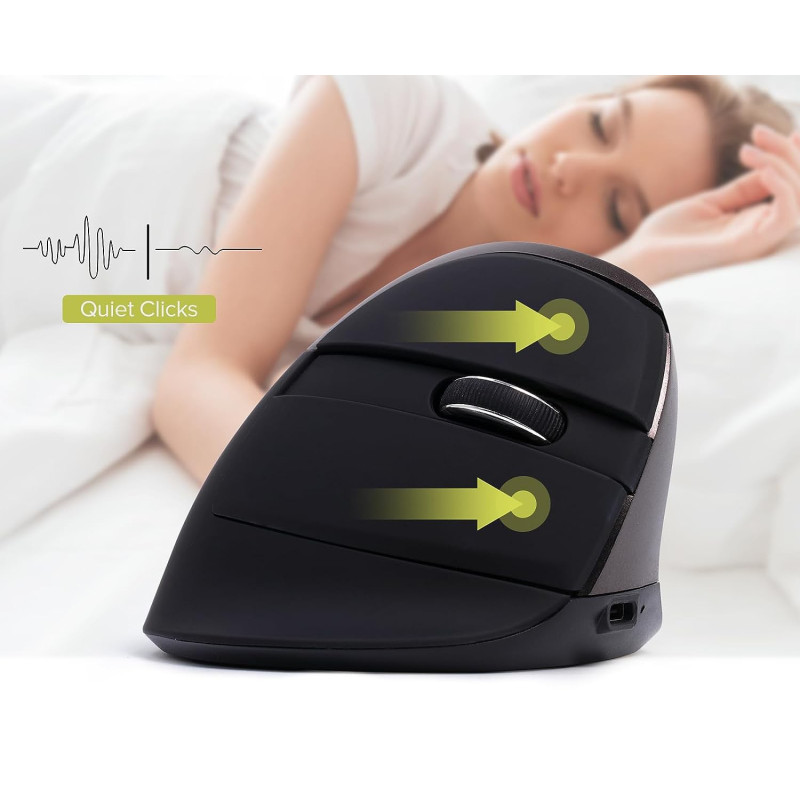 Бездротова Вертикальна Миша DELUX: Ергономічна, Dual-Mode (2.4G + Bluetooth), 4000 DPI. (Коричнева)