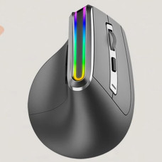 Бездротова Вертикальна Миша JOMAA: Ергономічна, Bluetooth + 2.4G, RGB. (Сірий)