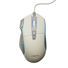 LANGTU G1Pro: Дротова ігрова миша з програмованими кнопками, Матове освітлення. (Білий)