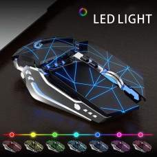 Ігрова Бездротова Миша UIOSMUPH: 2.4G, LED-Підсвічування. (Зоряно-Чорна)