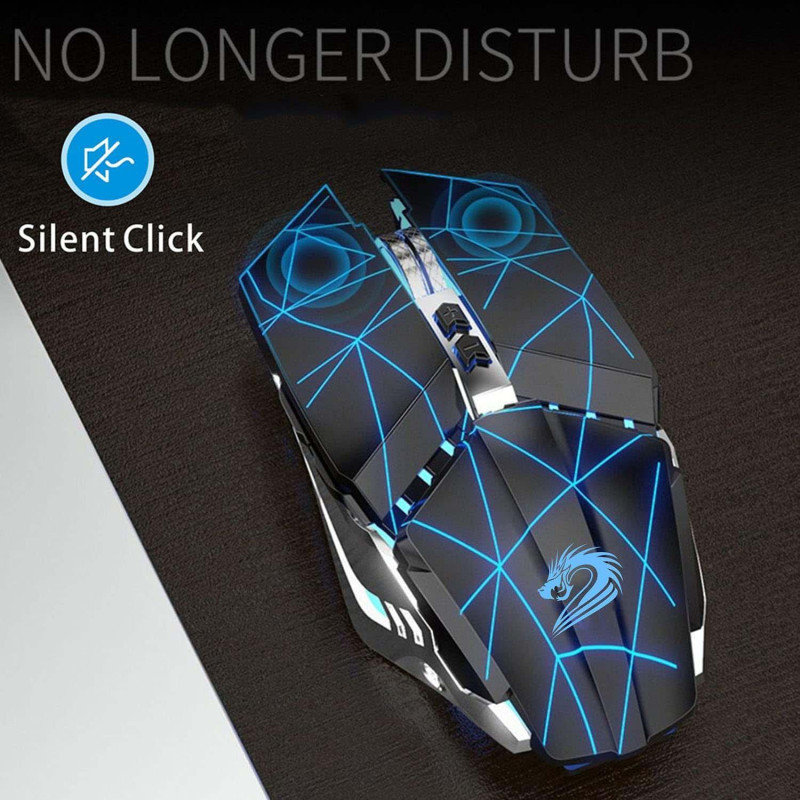 Ігрова Бездротова Миша UIOSMUPH: 2.4G, LED-Підсвічування. (Зоряно-Чорна)