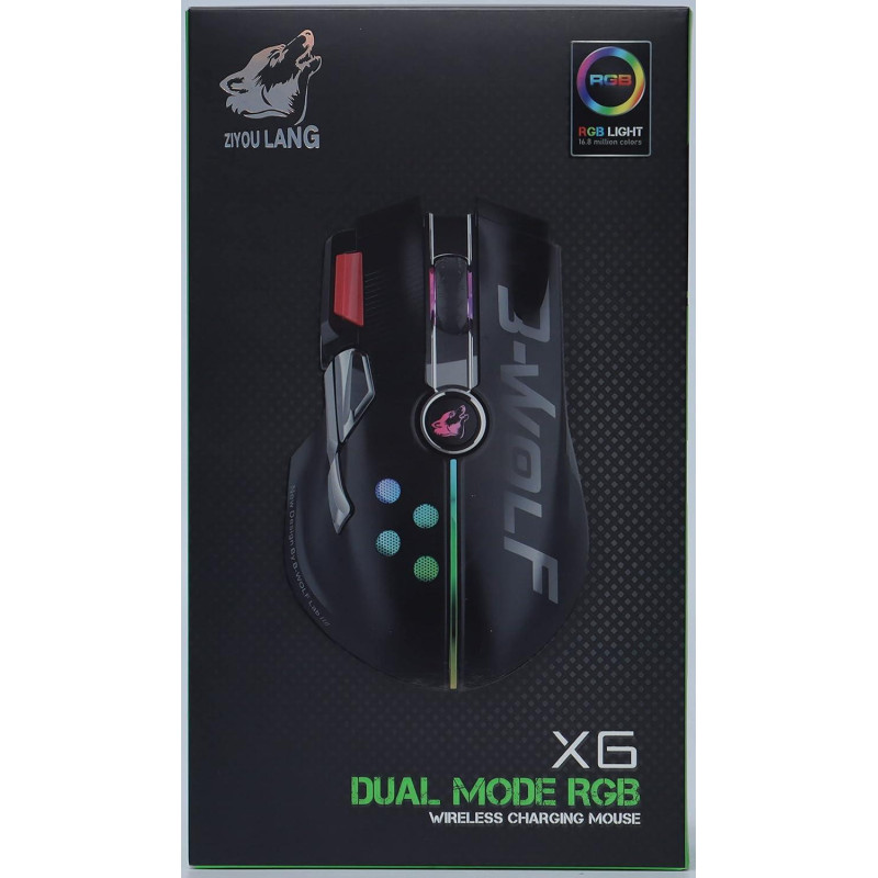 Бездротова Ігрова Миша URCHOICELTD X6 Pro (Чорна): 12000 DPI, Сенсор PixArt 3325, Джойстик. (Чорний)
