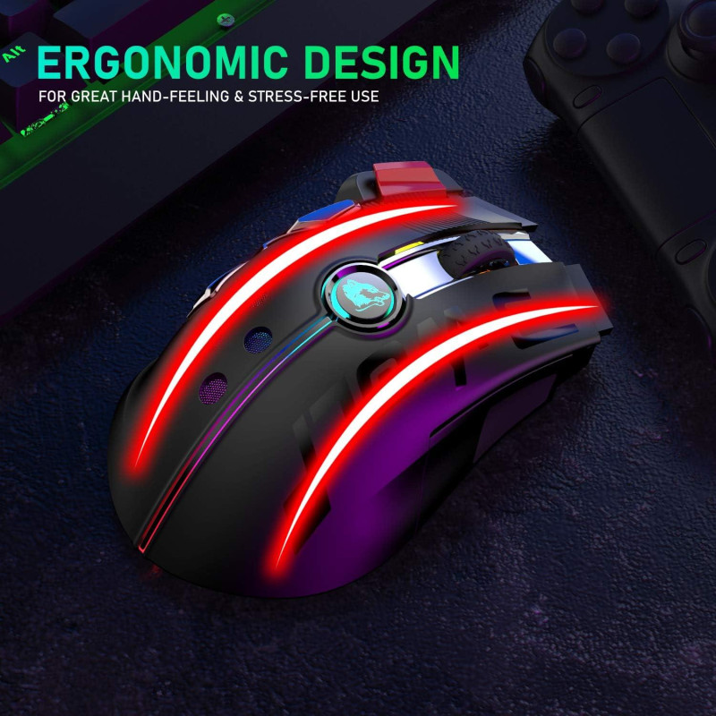 Бездротова Ігрова Миша URCHOICELTD X6 Pro (Чорна): 12000 DPI, Сенсор PixArt 3325, Джойстик. (Чорний)