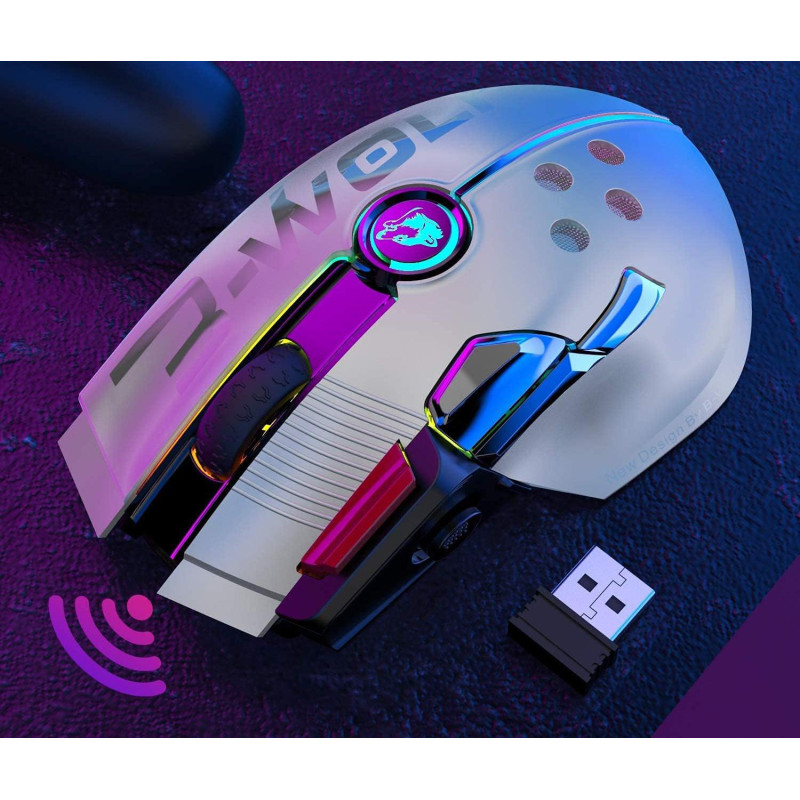 Бездротова Ігрова Миша URCHOICELTD X6 Pro: 12000 DPI, Сенсор PixArt 3325, Джойстик.  (Білий)