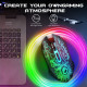 Перезаряджувана Бездротова Безшумна Ігрова Миша VersionTech X36: RGB, USB 2.4G/Bluetooth, 3-Рівневий DPI. (Чорний)