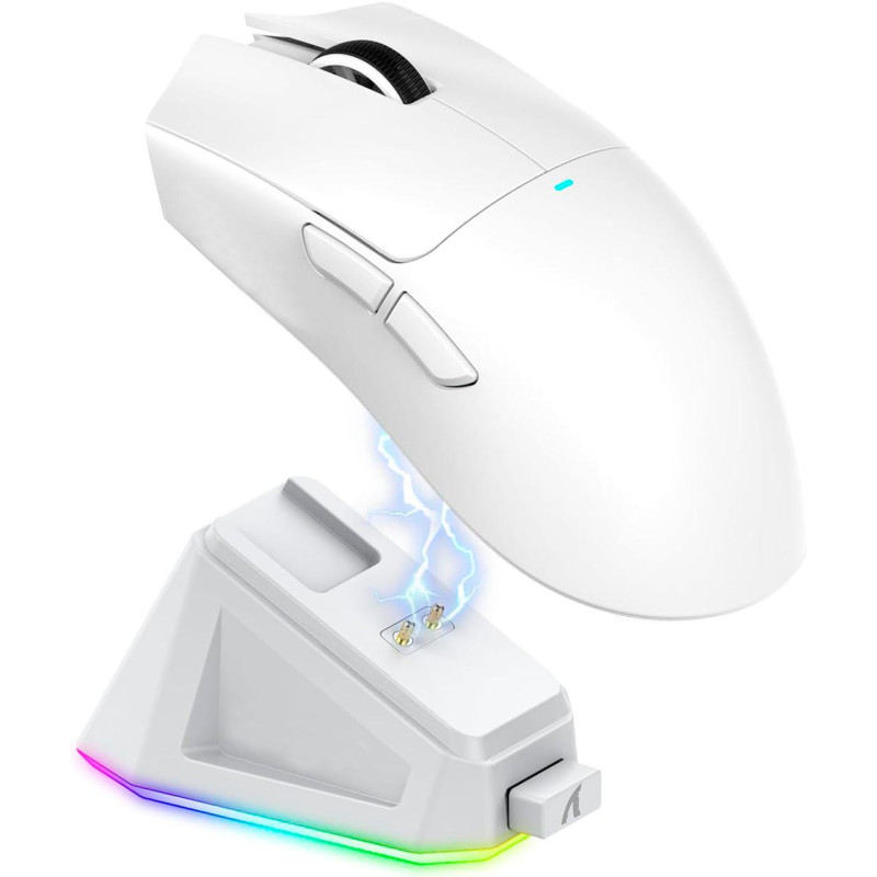 Ігрова Миша Ziyou Lang X2: 22000 DPI, PixArt 3311, Магнітна Зарядна Станція, 3 Режими Підключення. (Білий)